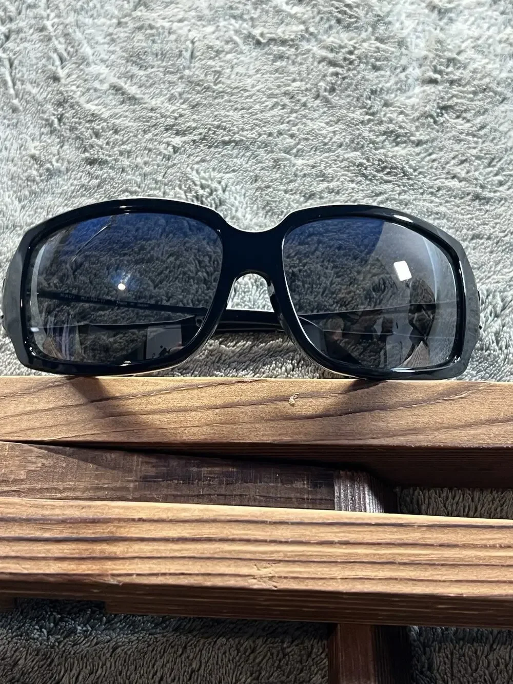 Maui Jim Bamboo MJ-104-17 Sunglasses Black Silver Gray Polarized Japan